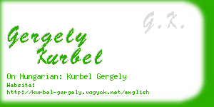 gergely kurbel business card